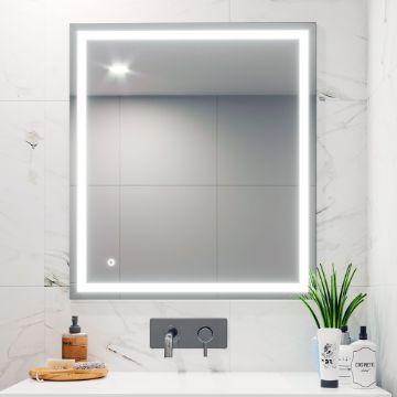 Espelho quadrado com luz led Ledemix Suiza - Torneiras Online